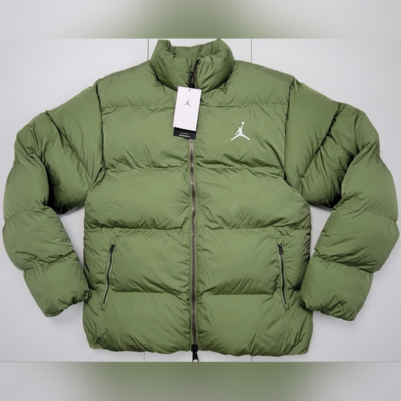 Nike Jordan Essentials Poly Puffer Jacket Sky Olive FB7331 340 Men's Size M New - Picture 1 of 9
